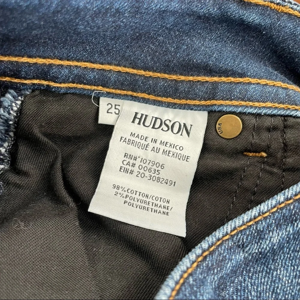 Hudson Women's Palerme Cuffed Dark Denim Jean Shorts Size 25